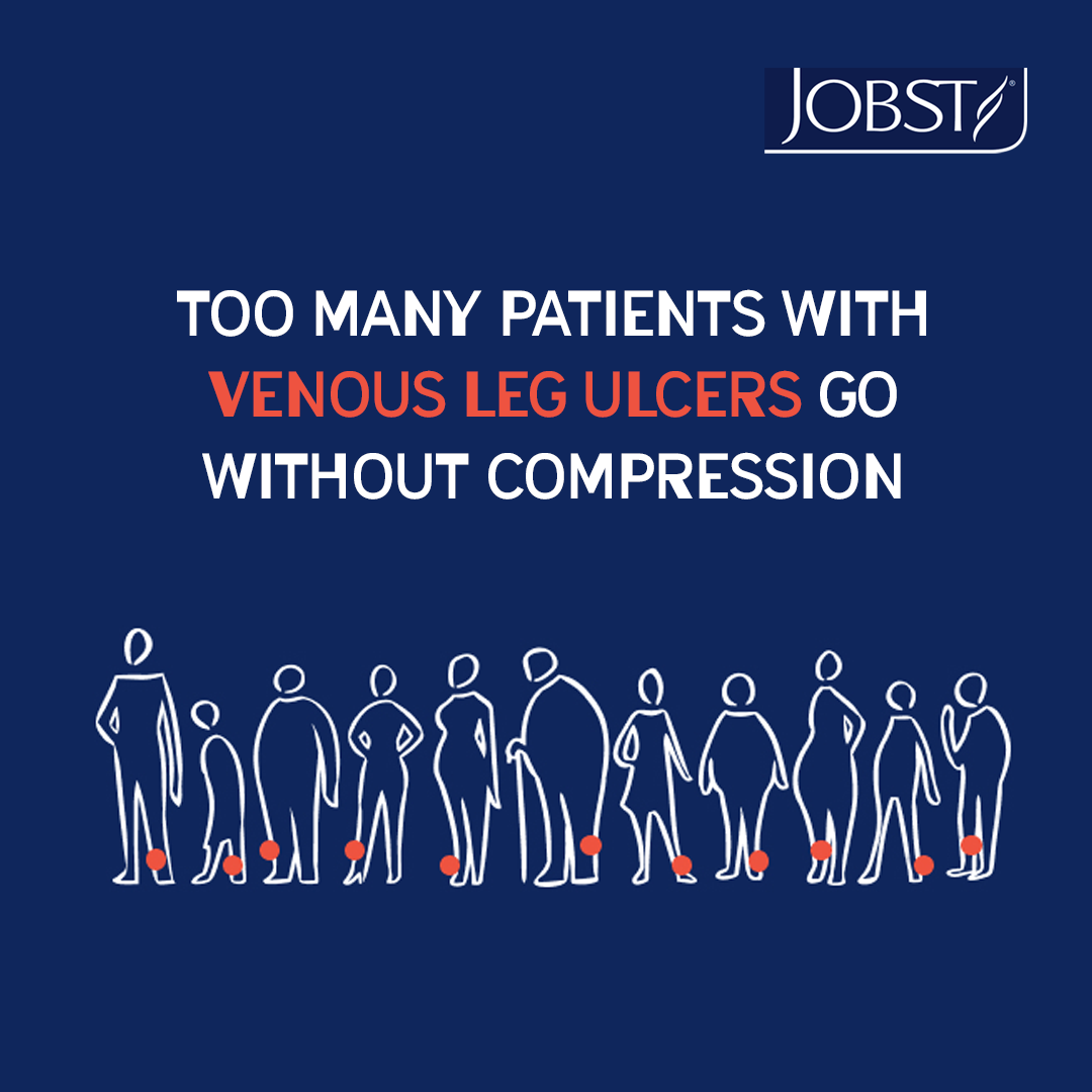 56% prevention of VLU recurrence after 12 months with JOBST compression therapy, reference 11
