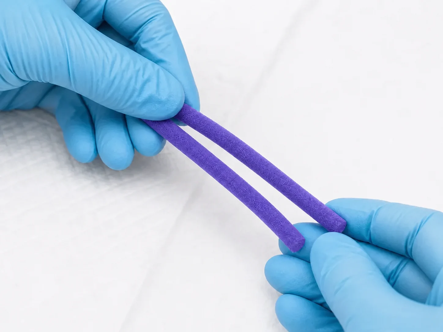 Clinician preparing Hydrofera Blue CLASSIC Tunneling Dressing